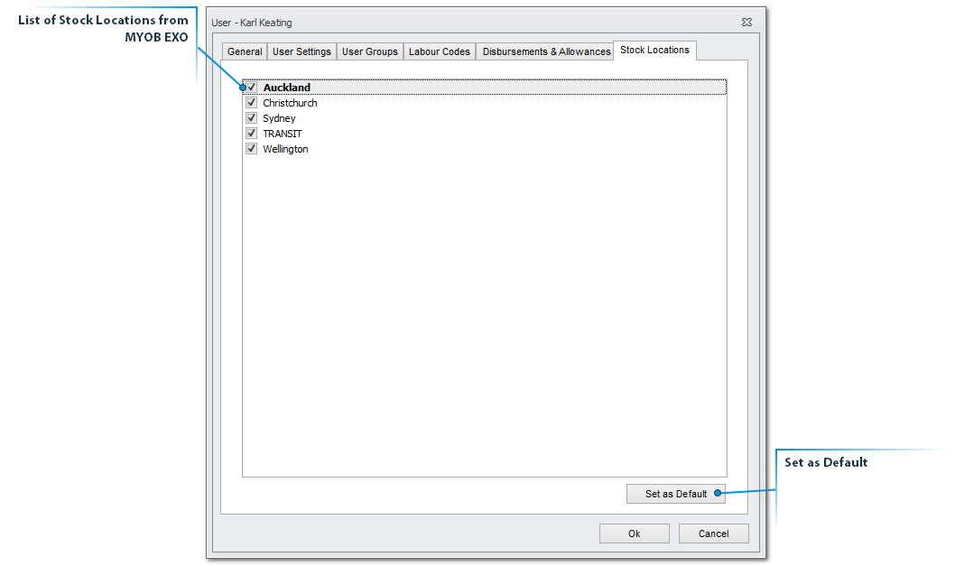 User - Stock Locations