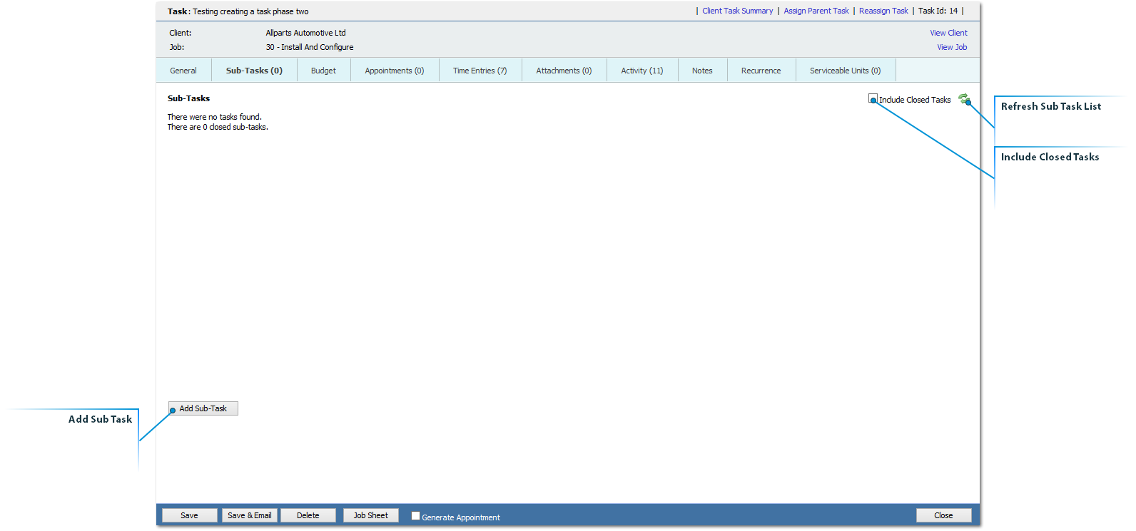 Task - Sub Tasks