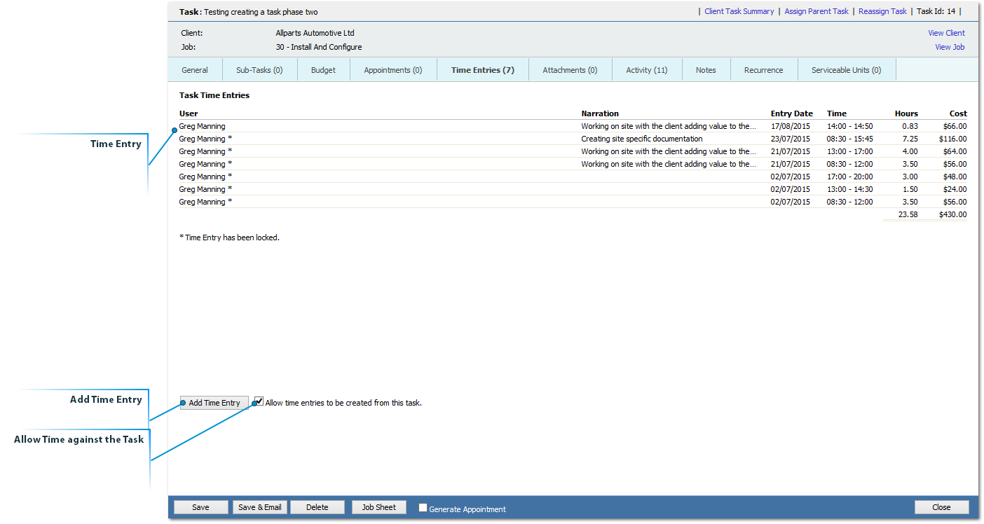 Task - Time Entries